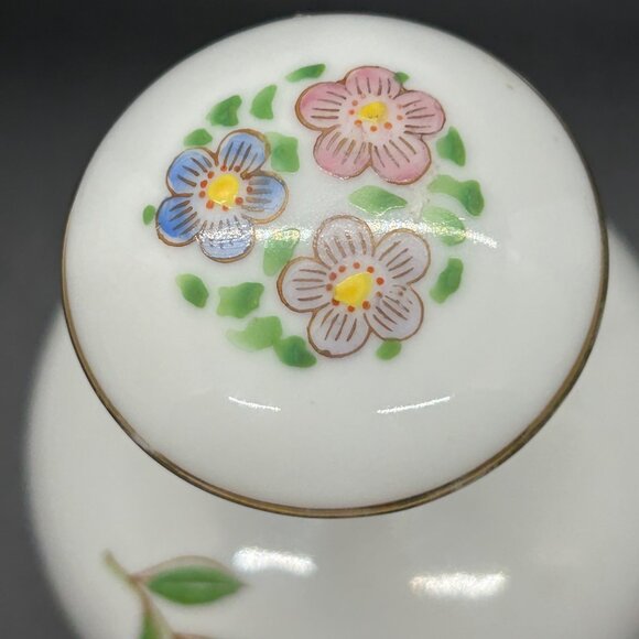 Vintage Hand-Painted Perfume Bottle Japanese Handpainted Floral & Gold Accents - Picture 14 of 16
